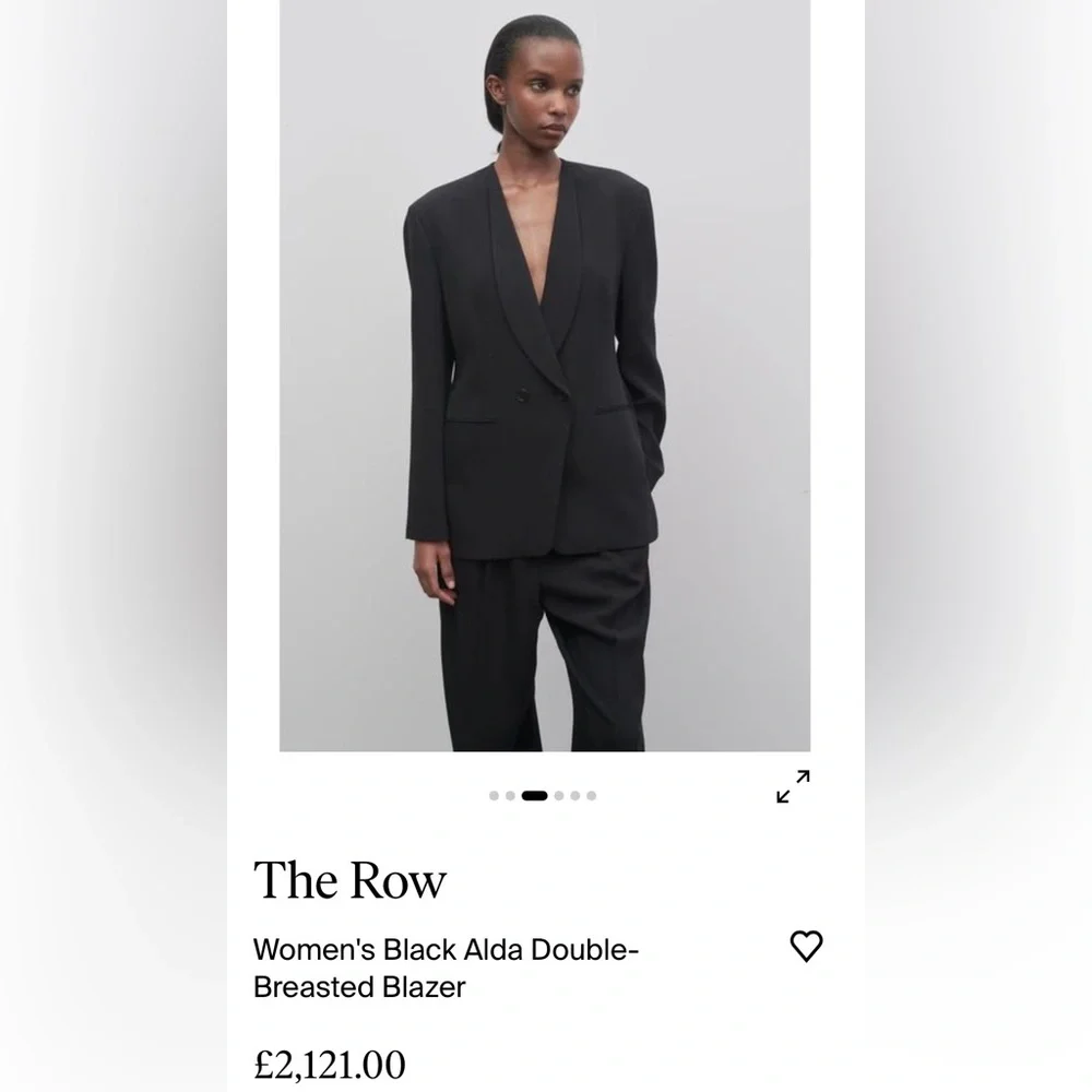 THE ROW black Alda blazer jacket double breasted shawl lapels New w/tags $2800 - Picture 5 of 16